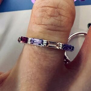 Silver Crystal Multicolor Jewel Claire’s Ring